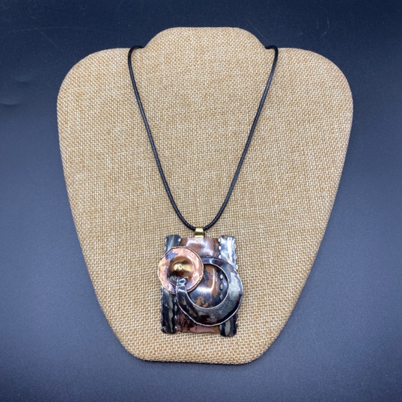 Artisan Mixed Metals Geometric Modernist South African Ndebele Brass Copper - Picture 5 of 11